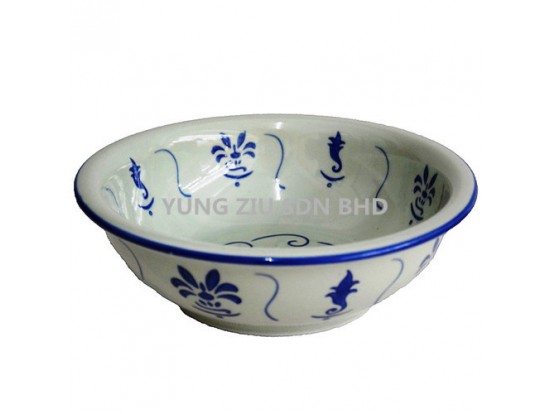 10^BOWL(HAND COLOR ANTIQUE BLUE)(11542)